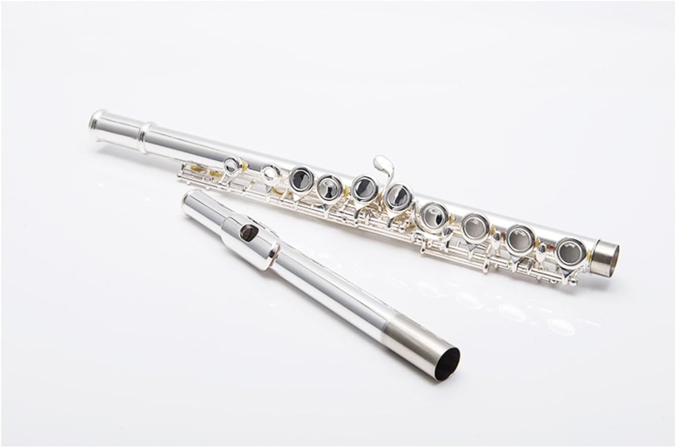Flute 16-Hole Closed Hole White Copper Silver-Plated Flute C Key Adult Children's Orchestral Wind Instrument Flutes Musical Instruments