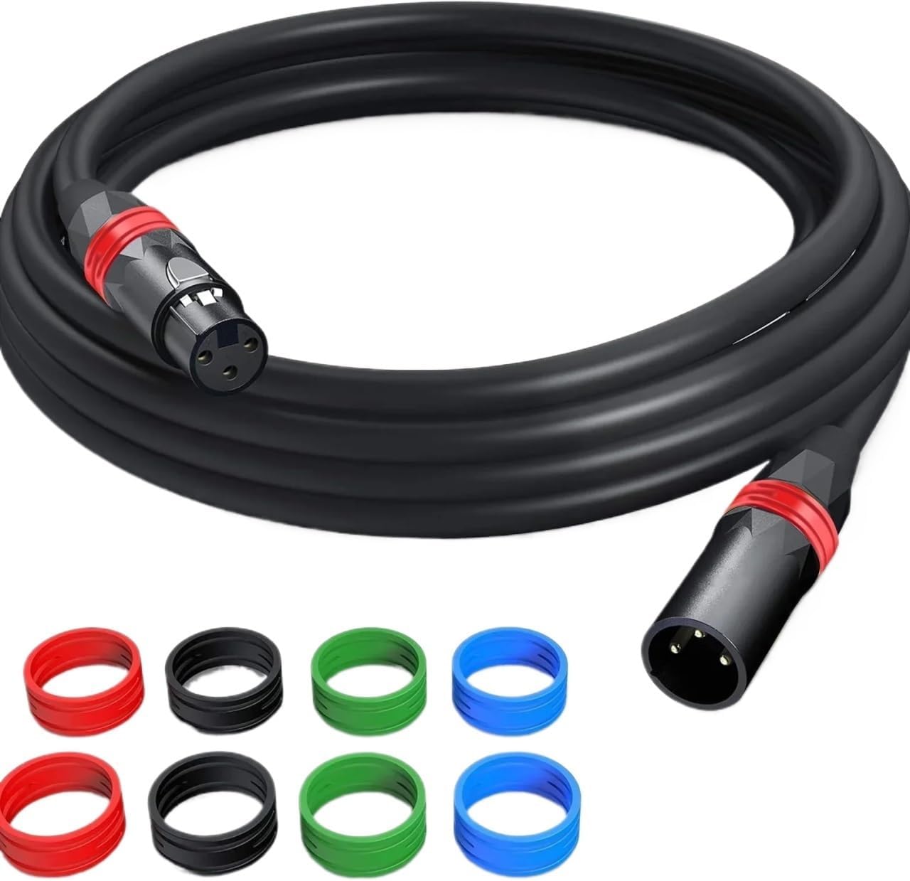 FENG GUO XLR Cable 3-pin Microphone Cord Male to Female Balanced XLR Cable for Microphone Live Stage Audio Mixer Amplifier(Red,30m)