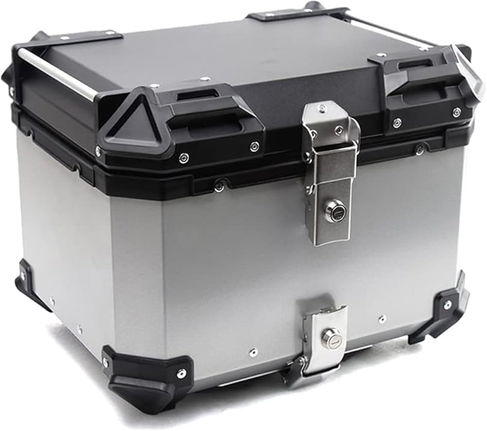 Storage Box,Universal Motorcycle Tail Box, Scooter Universal Storage Trunk,Trunk Tour Storage with Security Lock,Double Lock Anti-Theft, Anti-Impact Waterproof,for Storage Helmet, Aluminum Alloy (