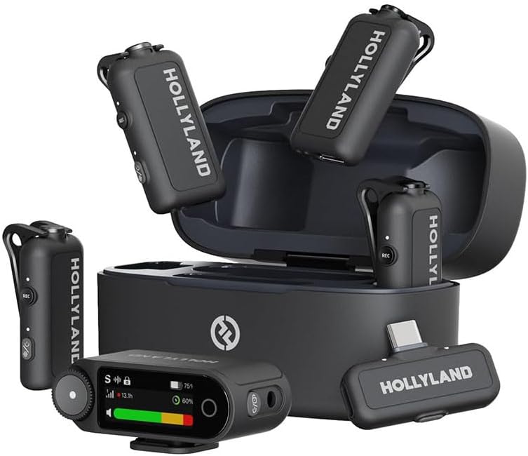 Hollyland Lark Max 2 Combo 4 Person Version Wireless Lav System with Camera RX and USB-C RX