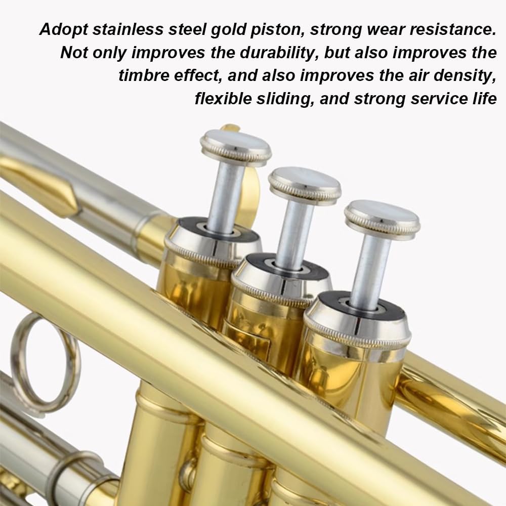 B-Flat Lacquered Trumpet with Transparent Treble and Bass, Suitable for Professional Stage Performance, Grade Examination, Teaching