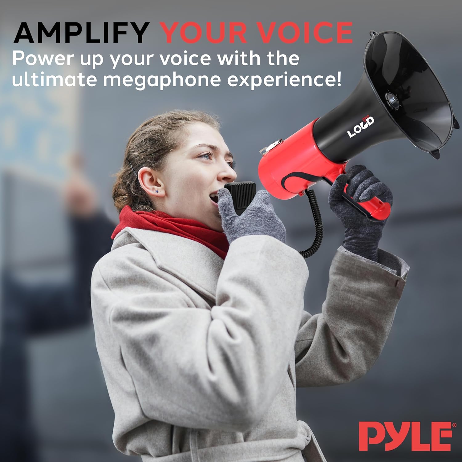 Pyle Portable Megaphone Bullhorn - Bluetooth Compatible PA Speaker with Built-in Voice Changer, 1500 Yard Range, Siren, 100W Adjustable Vol Control, Loudspeaker for Outdoor Sports & Safety Drills