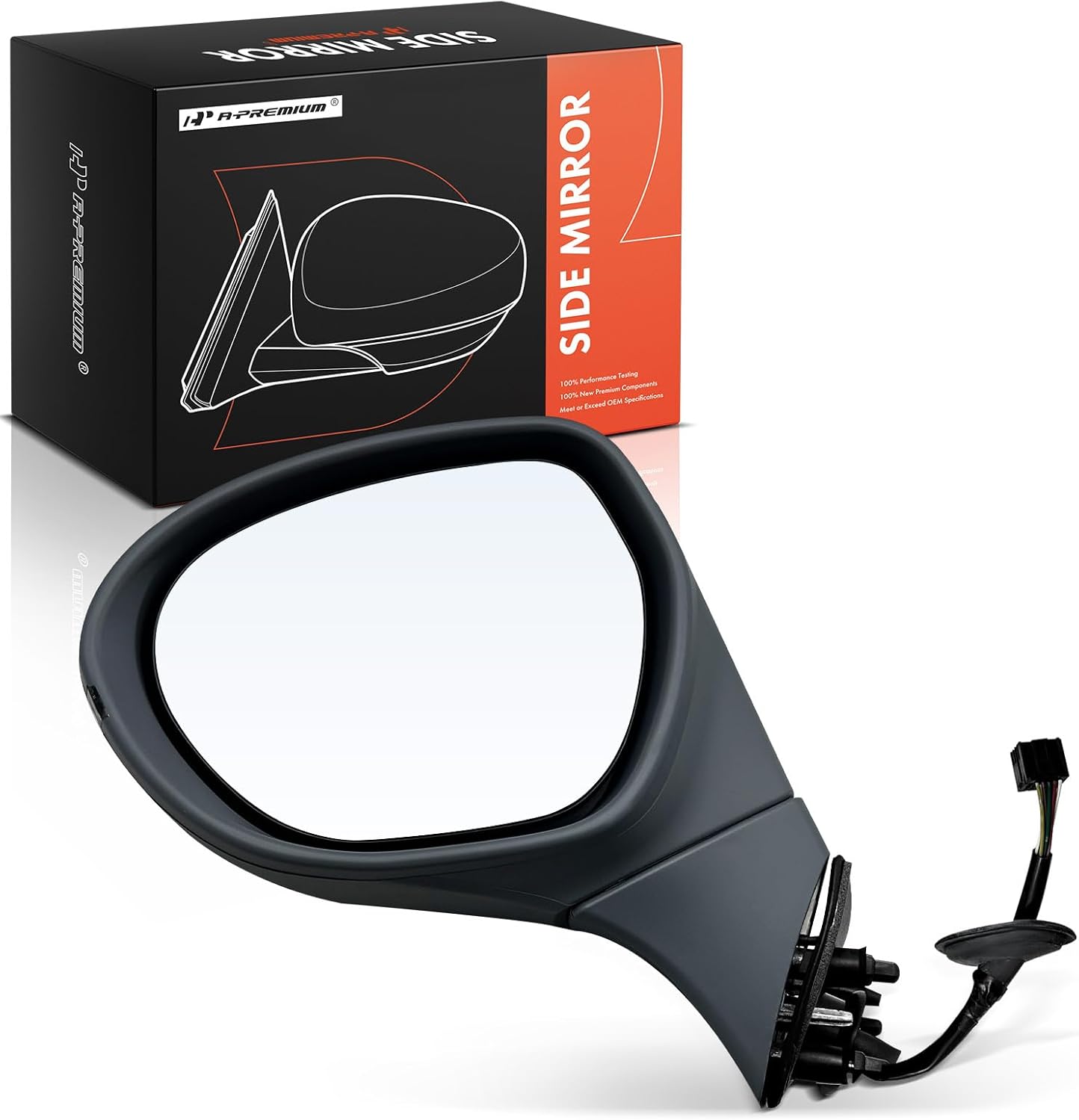 A-Premium Driver Side Power Door Mirror - Compatible with Buick Envision 2016 2017 2018 2019 2020 - Heated Manual Folding Grey Outside Rear View Mirror w/Turn Signal - Replace# 84144744