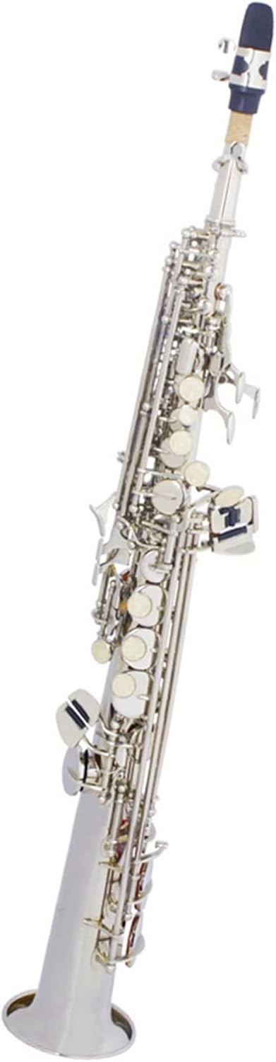 Bb Saxophone Straight Pipe Sax Professional Woodwind Instrument with Accessories (Color : 1)