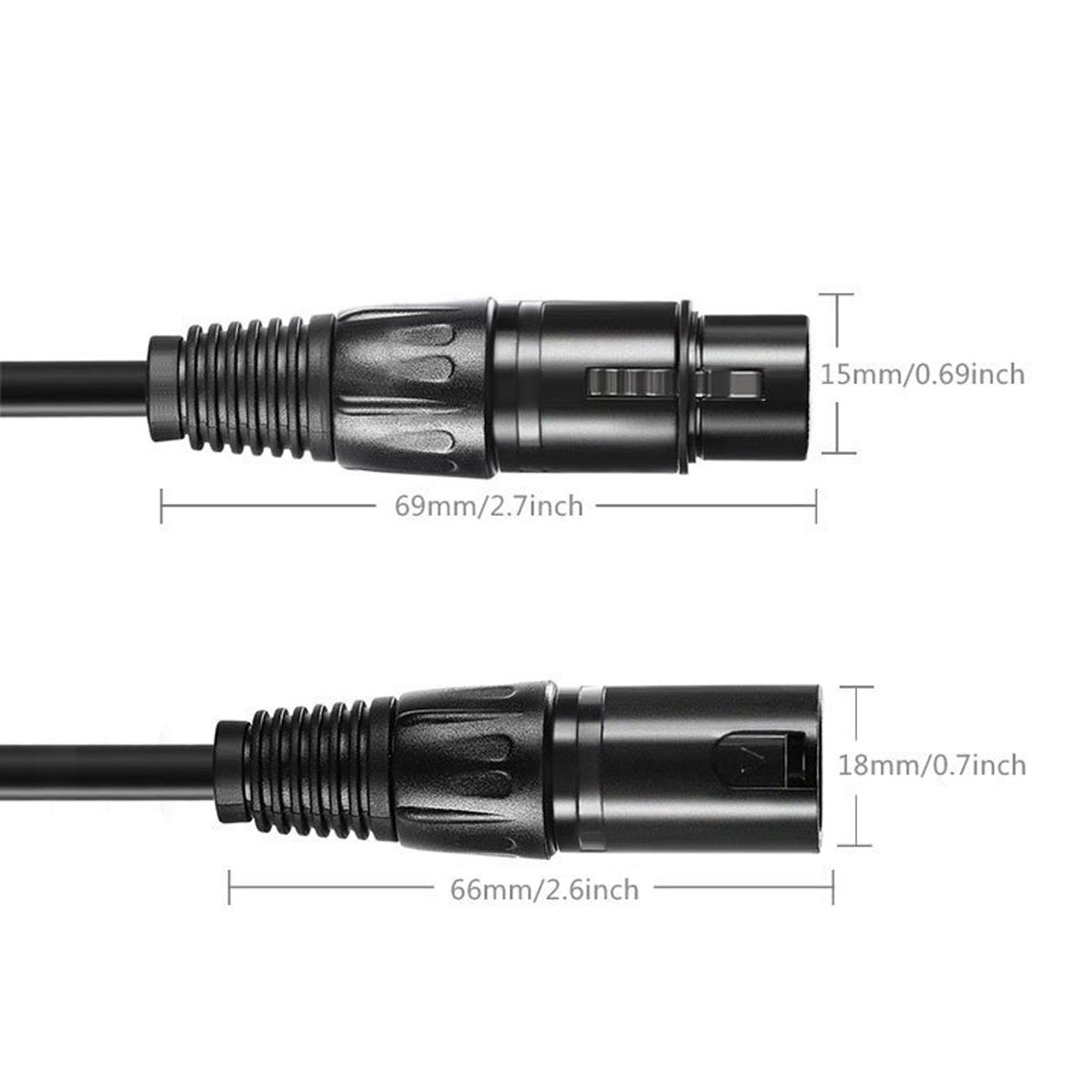 GBGS 16 Pack DMX Cable 3.2ft（1m） 3-Pin Signal XLR Connection DMX512 Stage Light Cable Wire Male to Female