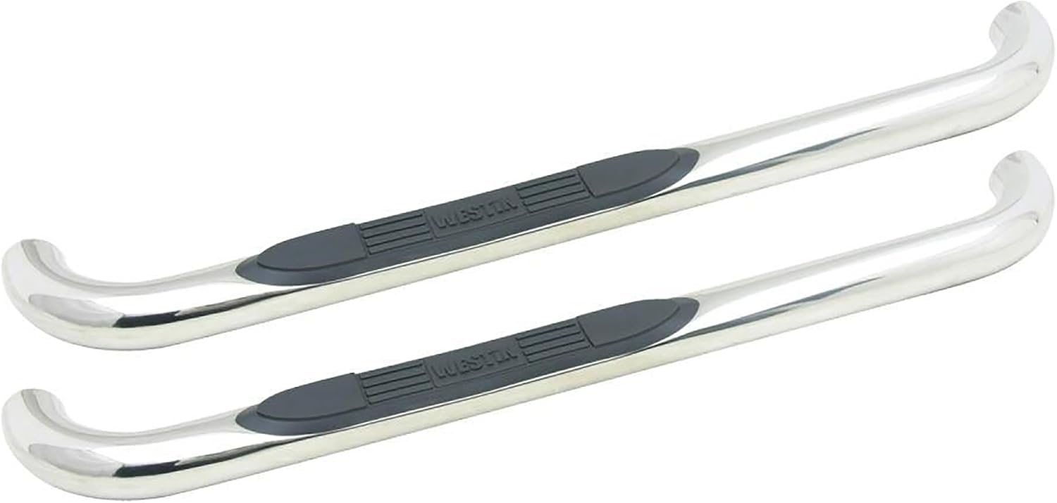 Westin 23-1320 E-Series 3 Round Nerf Bars fits 1999-2016 F250 F350 F450 F550HD Super Duty Standard Cab Polished Pair