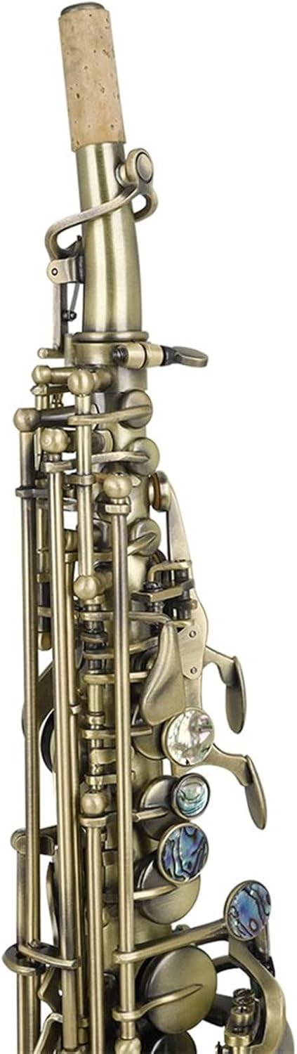 Saxophone Bronze Straight Sax Bb B Flat Saxofon Woodwind Musical Instrument with Case Gloves Brush Accessories Student Saxophone