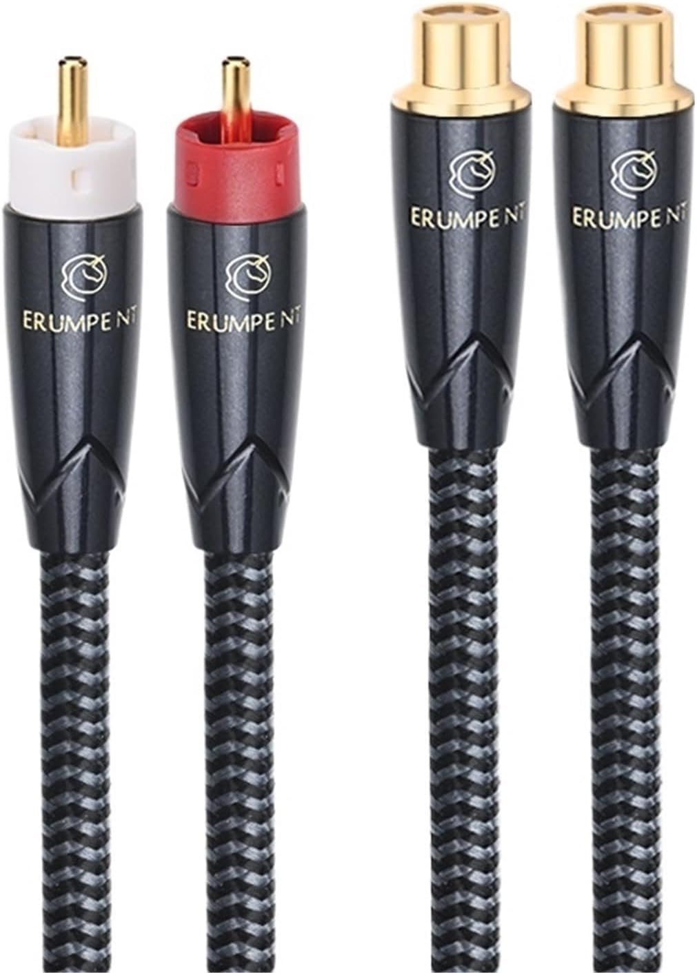 HiFi 2RCA Male to 2RCA Female Audio Cable Square OCC for Amplifier DAC DVD Interconnect Cable Hifi 2RCA Extension Cable(1.5m)