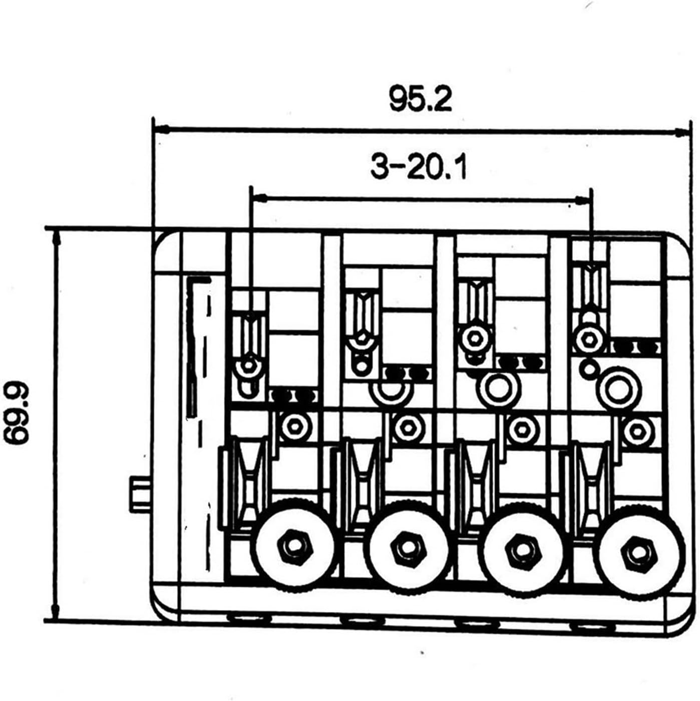 4 String Headless Travel Bass Bridge Electric Guitar Bridge