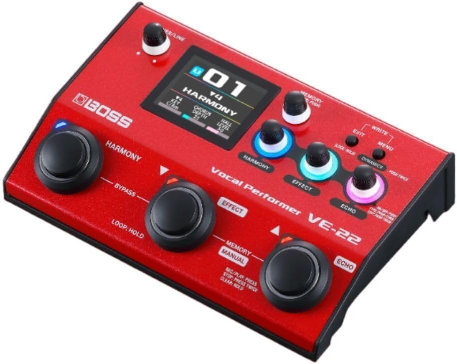BOSS VE-22 Vocal Performer | Advanced Multi-Effects Processor for Singers | Powerful Harmony & Doubling Functions | Auto Pitch Correction | Ideal for Stage Performance, Recording, Livestreaming & More