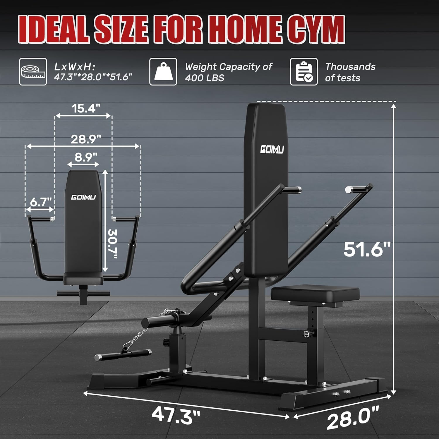 SD01 Seated Dip Machine, 400LBS Strength Training Upper Body Machine with Tricep Dip Press & Cable Bar for Home Gym, Compact Design for Chest, Biceps, and Triceps Workout