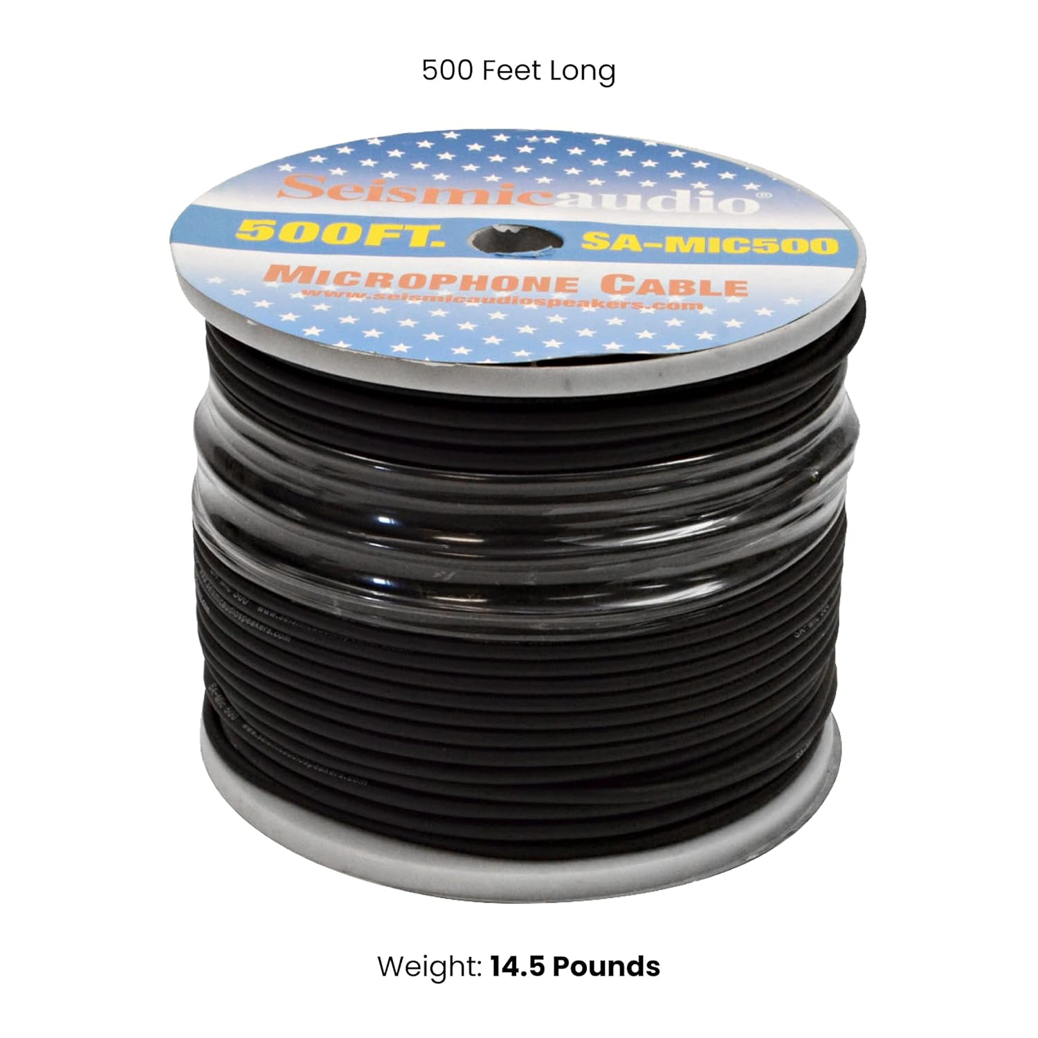 Seismic Audio Speakers Microphone Cable, Build Your Own Mic Cable, Spool of 500 Feet Cable