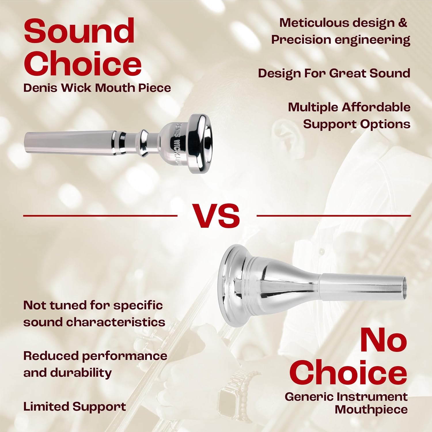 Denis Wick American Classic Trumpet Mouthpiece SIlver Plated -7C