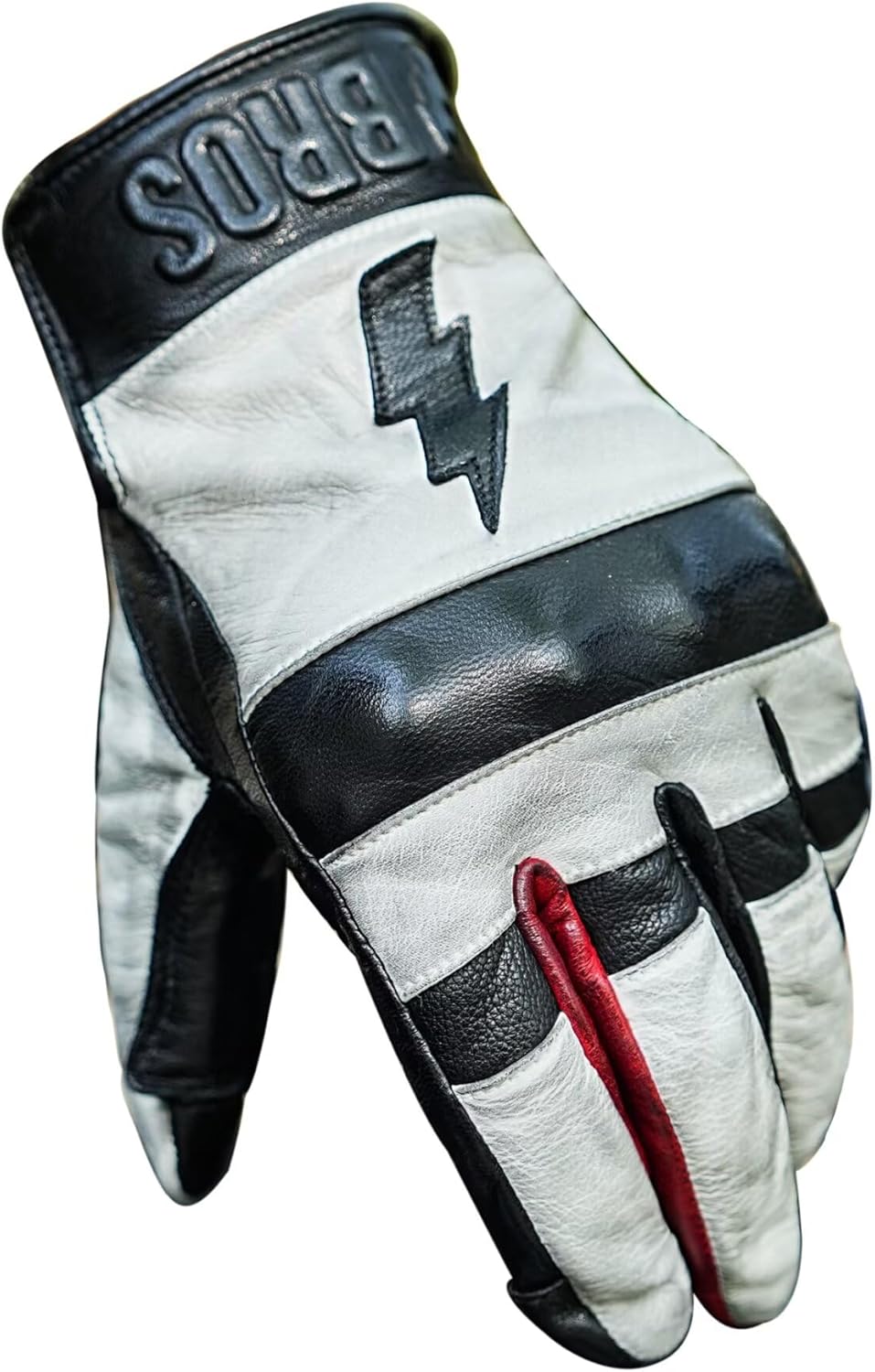 Retro Leather Motorcycle Gloves, Touchscreen Shockproof with Hard Knuckles Thickened Palm Pad, Gear for Motorcross Racing Cycling