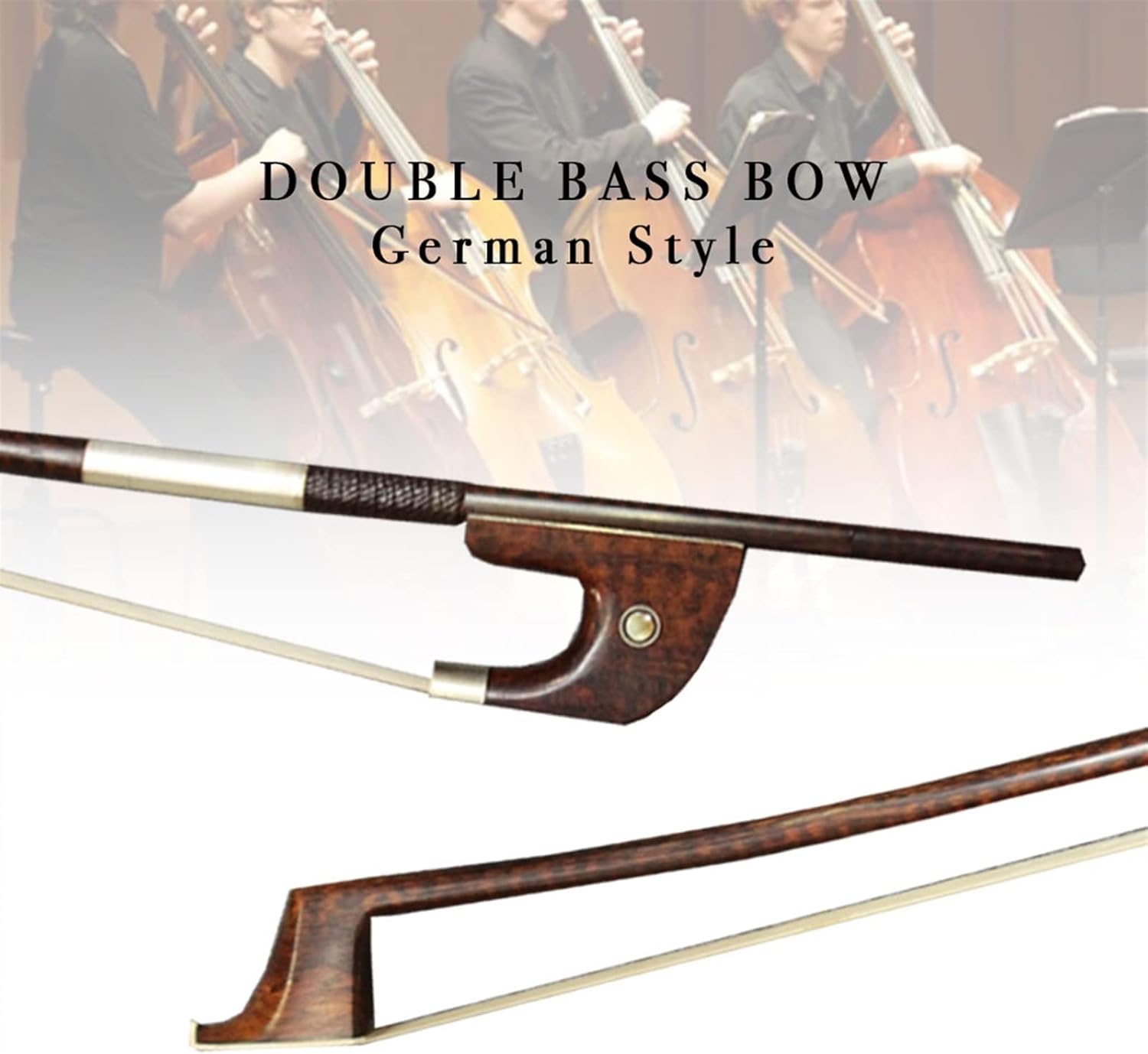 TSTS Handmade Snakewood Double Bass Bow for 4/4 Size German Style Snakewood Frog Professional Violin Bow