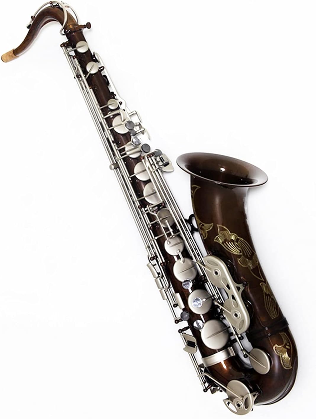 Sax Beginners Kit Tenor Saxophone B Flat Brass Nickel Plated Musical Instruments Sax with Case Mouthpiece Wind Instrument (Color : SX90R Coffee)