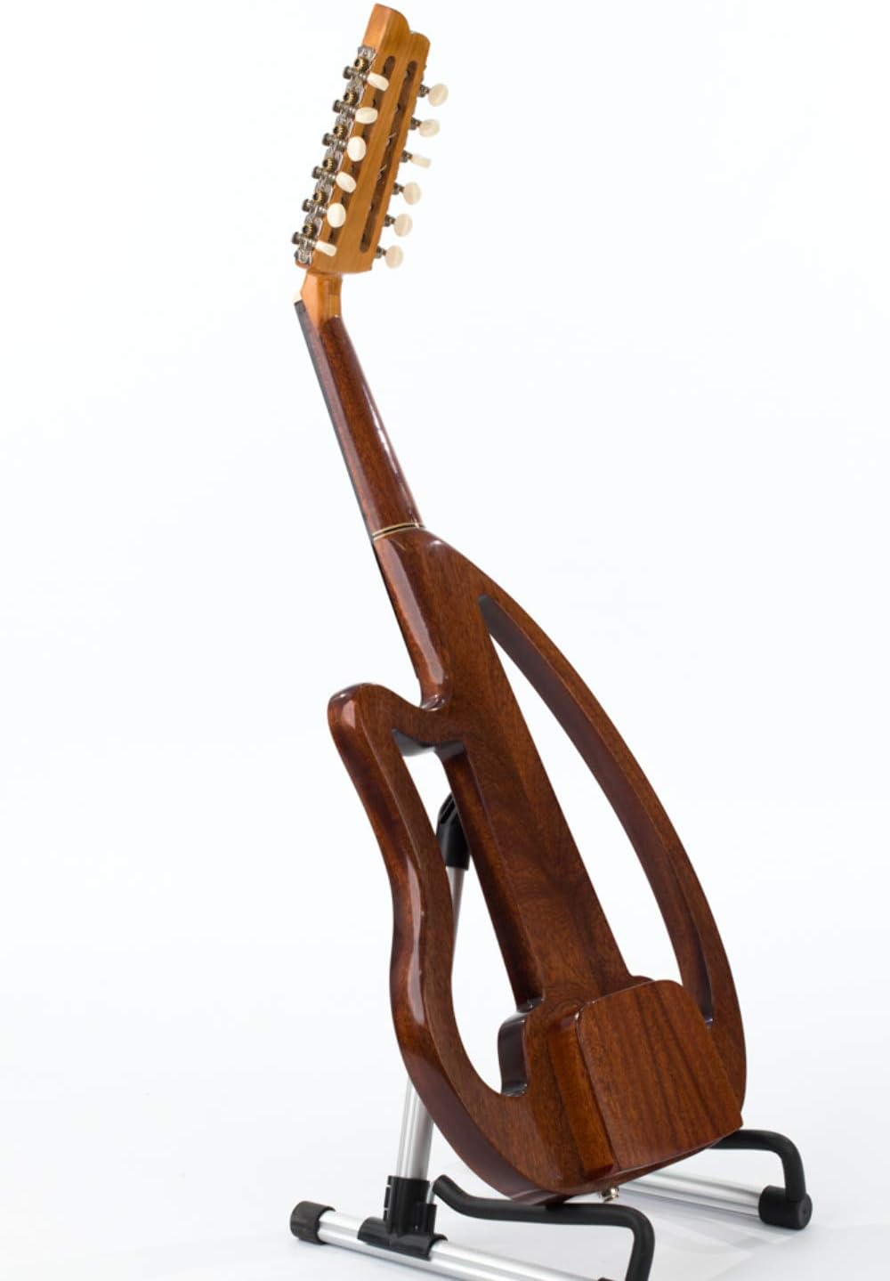 Electric Oud Silent Oud Mahogany, With Guitar Pegs, Electro Oud with Presys 301 Pickup, Soft case & Free Picks