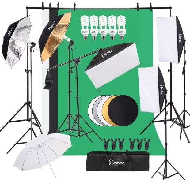 Photography Lighting Kit, Light Box Photography with Backdrap Stand, Photo Backdrops for Photo Studio Product, Portrait and Video Shooting