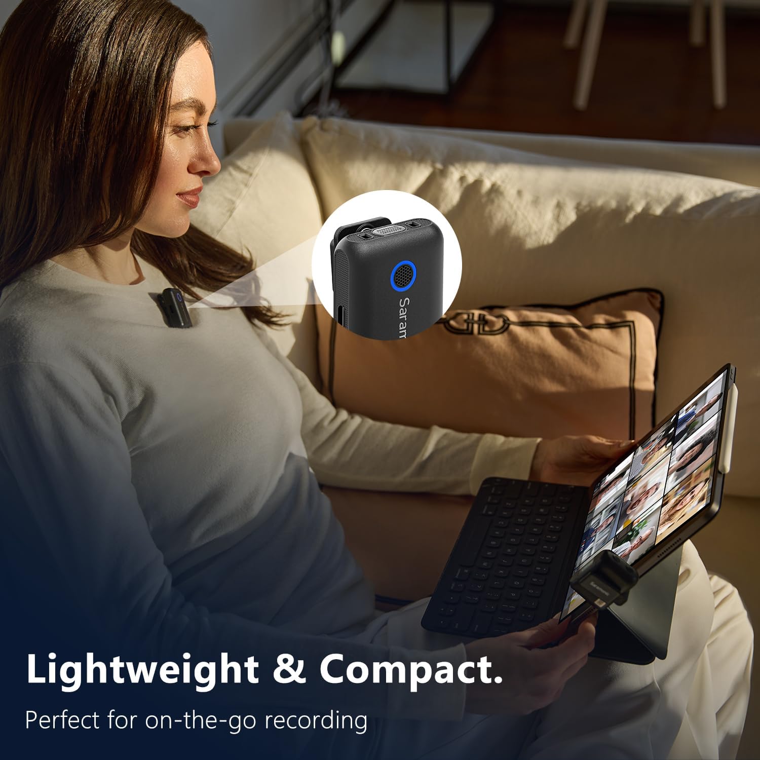 Saramonic BLINK500B2+ Wireless Lavalier Microphone for iPhone Android Type-C Smartphone Camera, 492ft Range, 20h Battery Life, Clip on Wireless Lapel Mic for Live Streaming Video Conference Recording