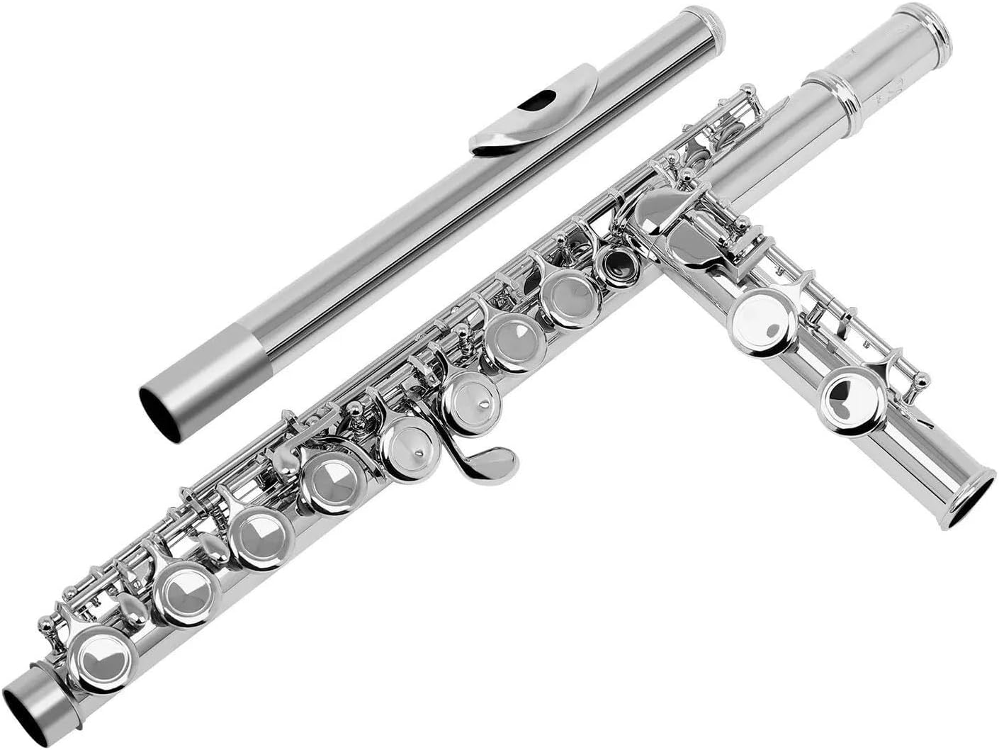VBDEFRT Woodwind Instruments Flute 16 Closed Open Holes C Key Professional Transverse Flute Musical Instrument With Box