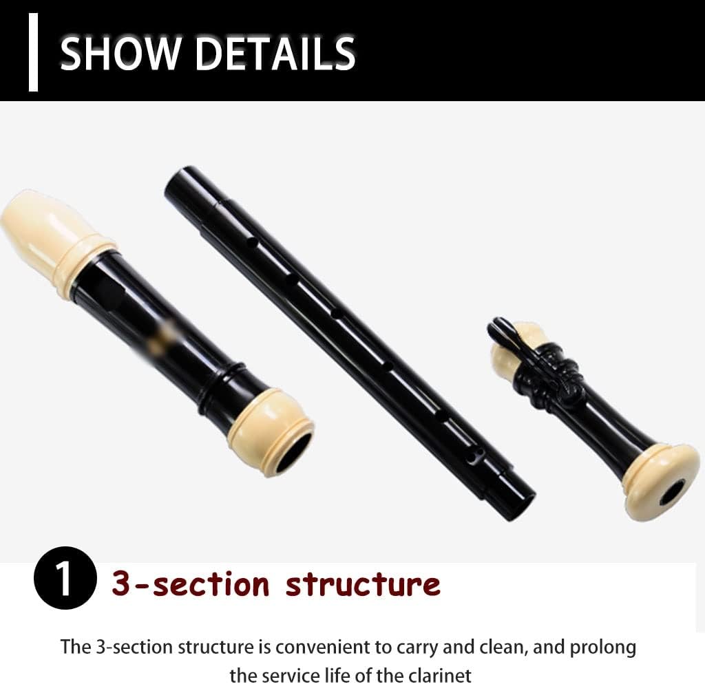 Recorders Professional Band Performance Recorder Set, 8-Hole Baroque Style Recorder with Storage Bag, 3-Section Wind Instrument, with Cleaning Stick + Lanyard