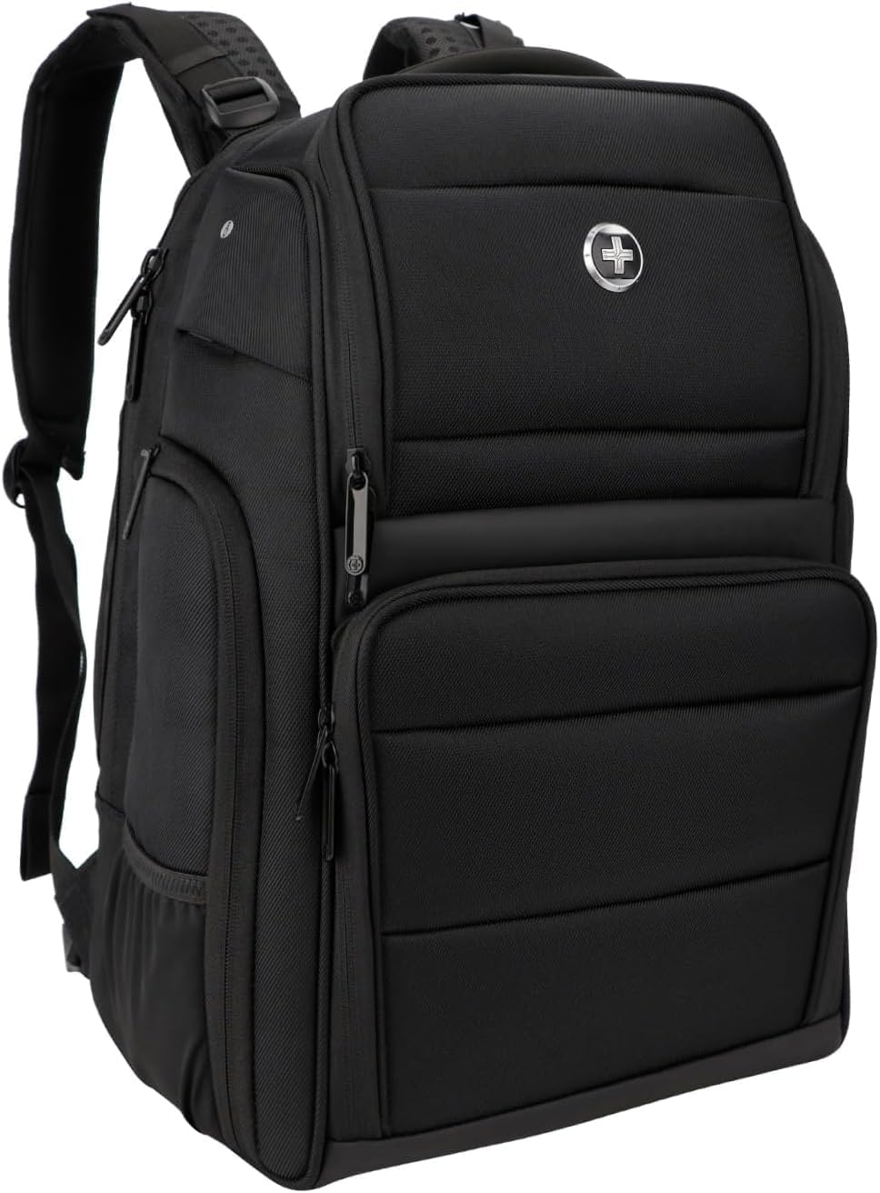 Swissdigital Design Fits 15.6 inch Large Laptop Backpack for Men and Women, Computer Bag with USB Charging Port and Vibrating Massager for Business/Travel/Commute Daily, Black | SD1002M-01