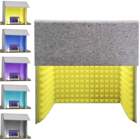 Portable Desktop Soundproof Booth Cover, Self Made Sound Booth Box, Isolation Shield, Vocal Absorbing Shield to Filter Vocal for Microphone, Studio Sound Recording,80 * 80