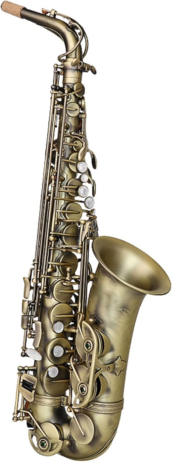 Sax Beginners Kit Antique Finish EB E Flat Alto Saxophone Sax Shell Key Carve Pattern Instrument with Case Other Aeccessaries Wind Instrument