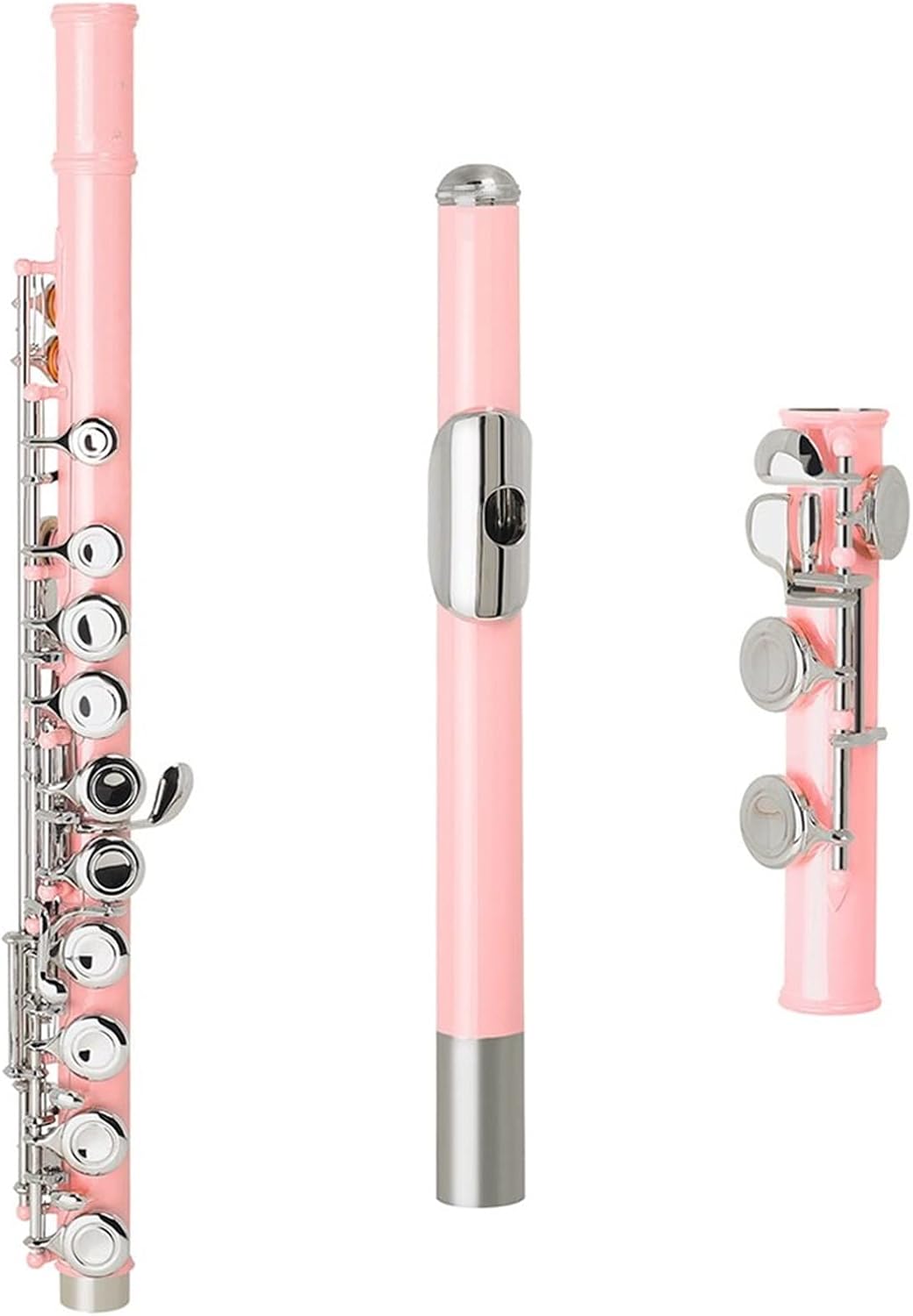 Flutes 16 Holes Flute Closed Hole C Key Pink with Box Glove Woodwind Musical Instrument