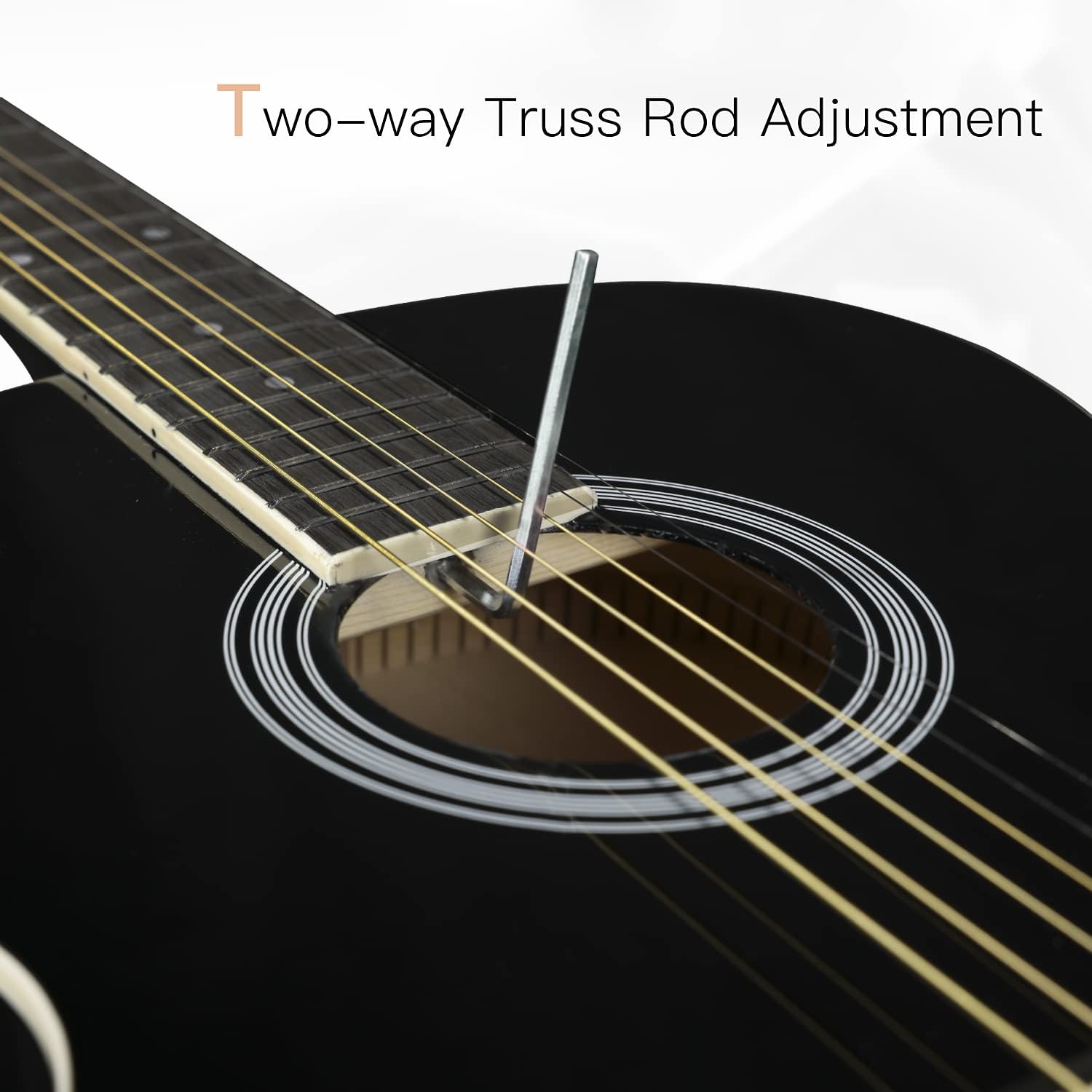 WINZZ AF227A 39 Inches Concert Acoustic Acustica Guitar with Full Kit, Rock Skull