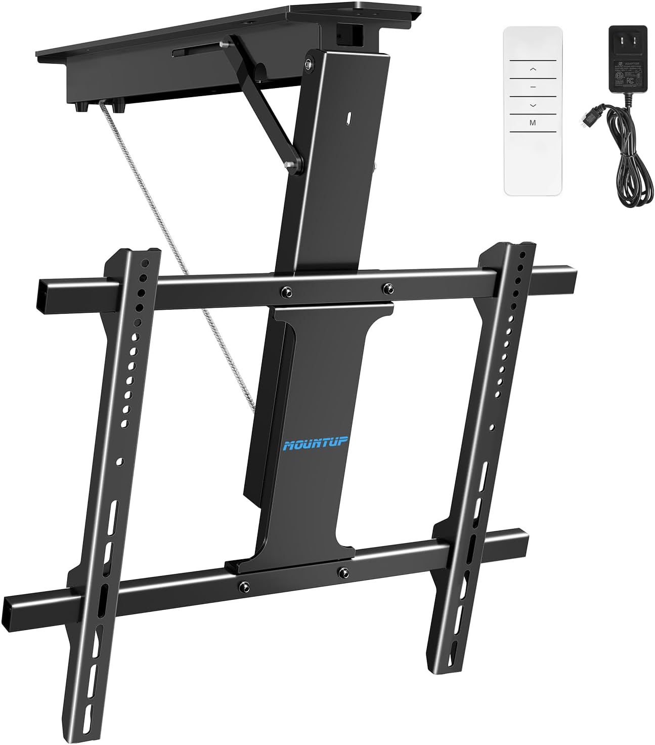 MOUNTUP MU0076 Long Arm TV Wall Mount Bundle MU2501 Flip Down Ceiling TV Mount with Remote