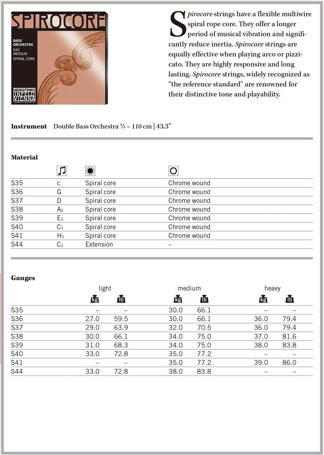 Thomastik-Infeld Contra Bass Strings (S42W)