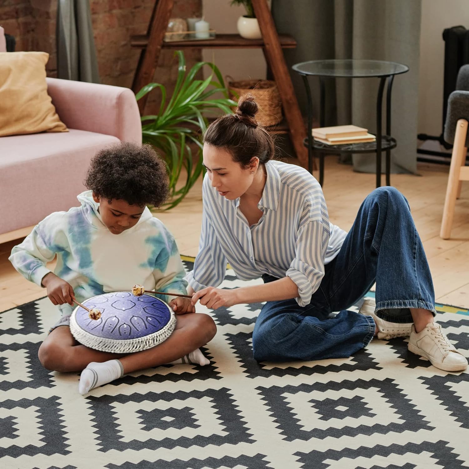 14 Inch 15 Notes D Major Steel Tongue Drum,Premium Adult's Music Hand Drum Instrument,Clean Clear Ethereal Sounds,Purple