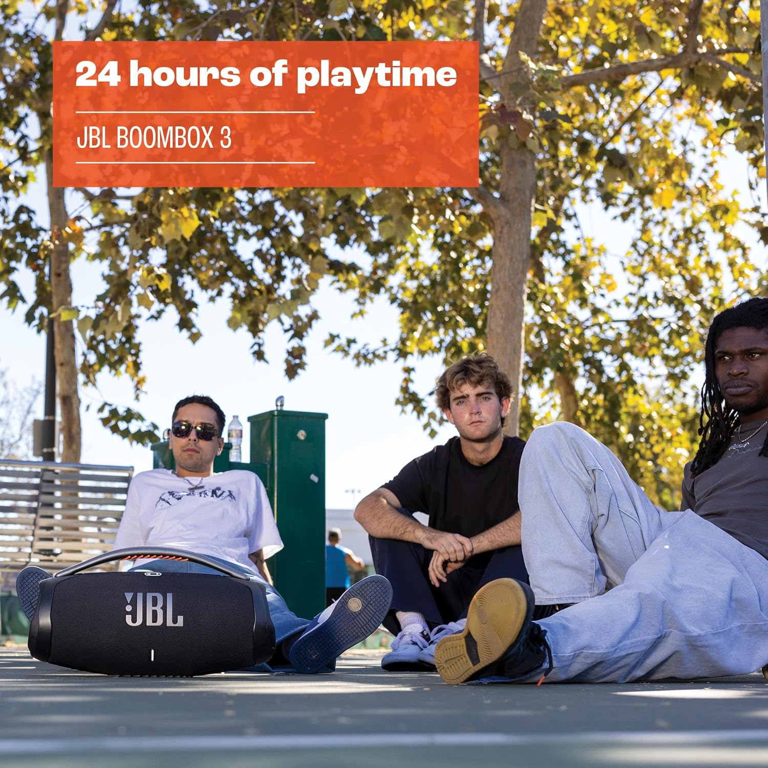 JBL Boombox 3 Black Portable Bluetooth Speaker with Massive Sound, Deepest Bass, IPX7 Waterproof, 24H Playtime, PartyBoost