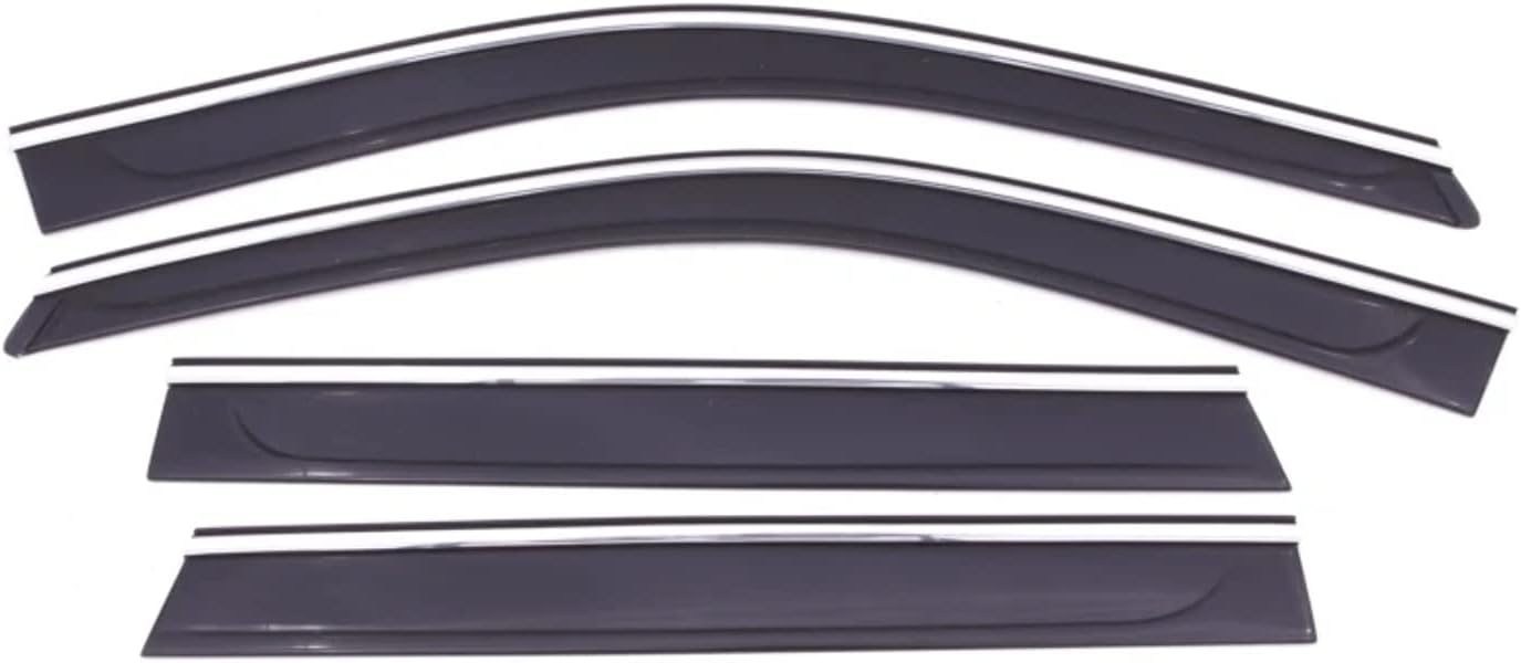 Auto Ventshade [AVS] Low Profile Rain Guards for 2011 - 2021 Jeep Grand Cherokee (Excludes Grand Cherokee L) | Window Vent Visors, 4 pcs. - Smoke w/Chrome Trim | 794015