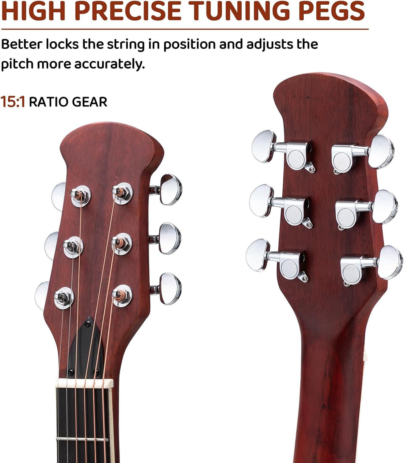 Ktaxon 41in Acoustic-Electric Guitar, 6 String Cutaway Guitar with EQ-7545R Bass Preamp with Four-Band EQ, Unique Round-back Design, Fantastic Touch, Accurate Tune and Unmatched Sound (Sunset)