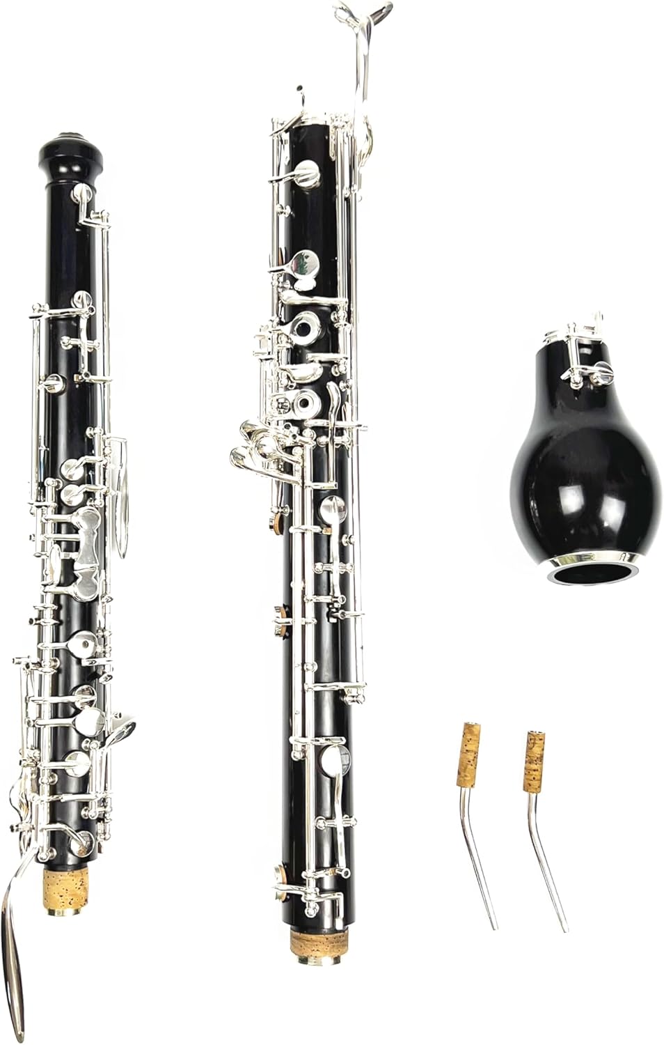 Professional English Horn ebony wood Alto Oboe F Key Silver plated Keys Woodwind cloth plush velvet lined with Gloves Case