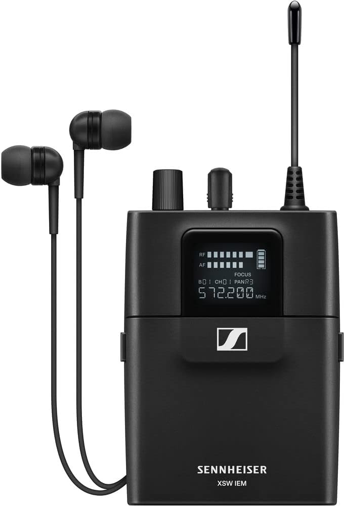 Sennheiser XSW IEM SET Stereo In-Ear Wireless Monitoring System A: 476 to 500 MHz (509146) Bundle with Auray Carrying Bag for Wireless System