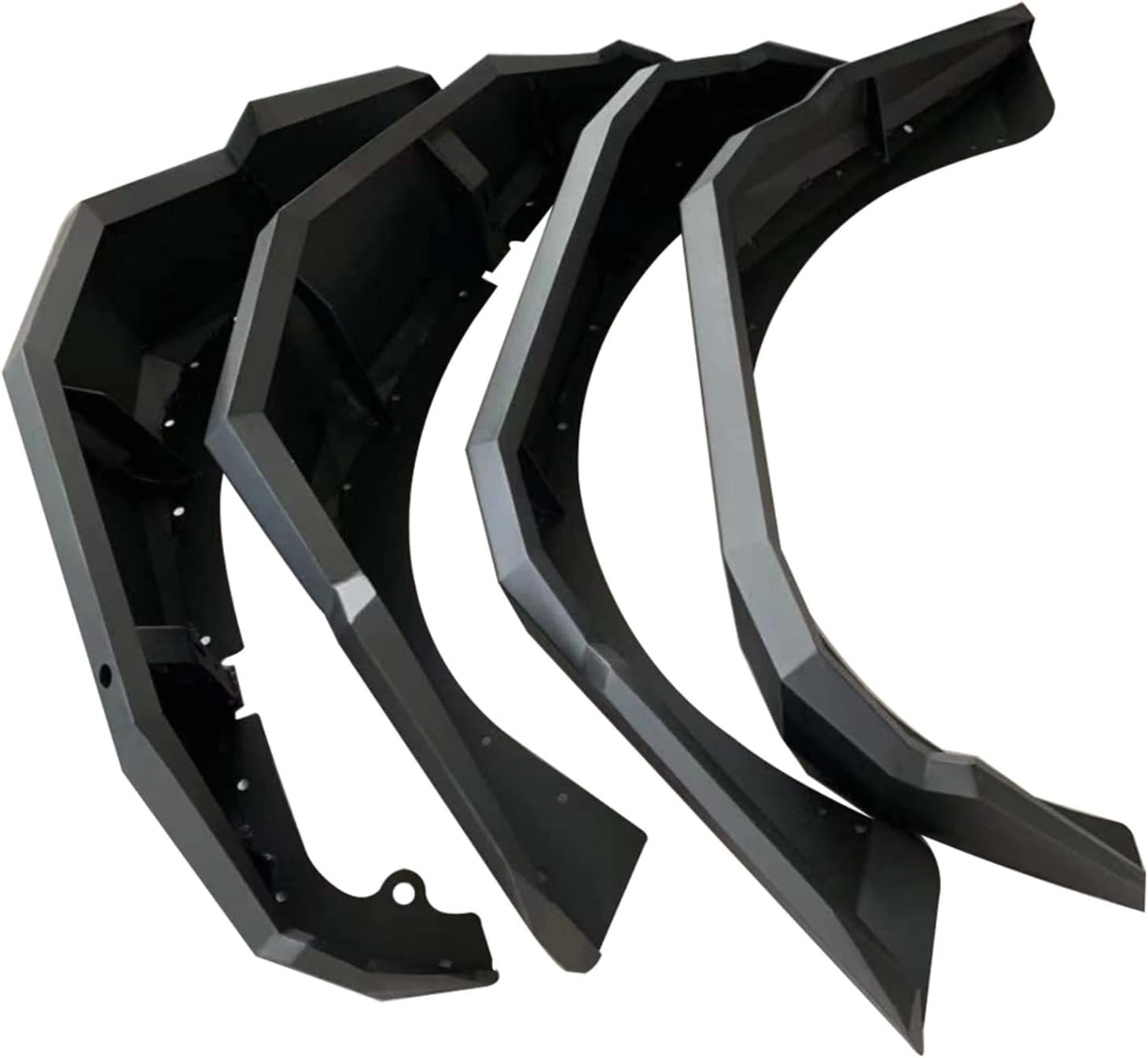 Black Car Accessories Compatible for Jeep Compatible for Wrangler JK 07-17 J342 4pcs High Armor Fender Flare Aluminum Alloy Wheel Brow