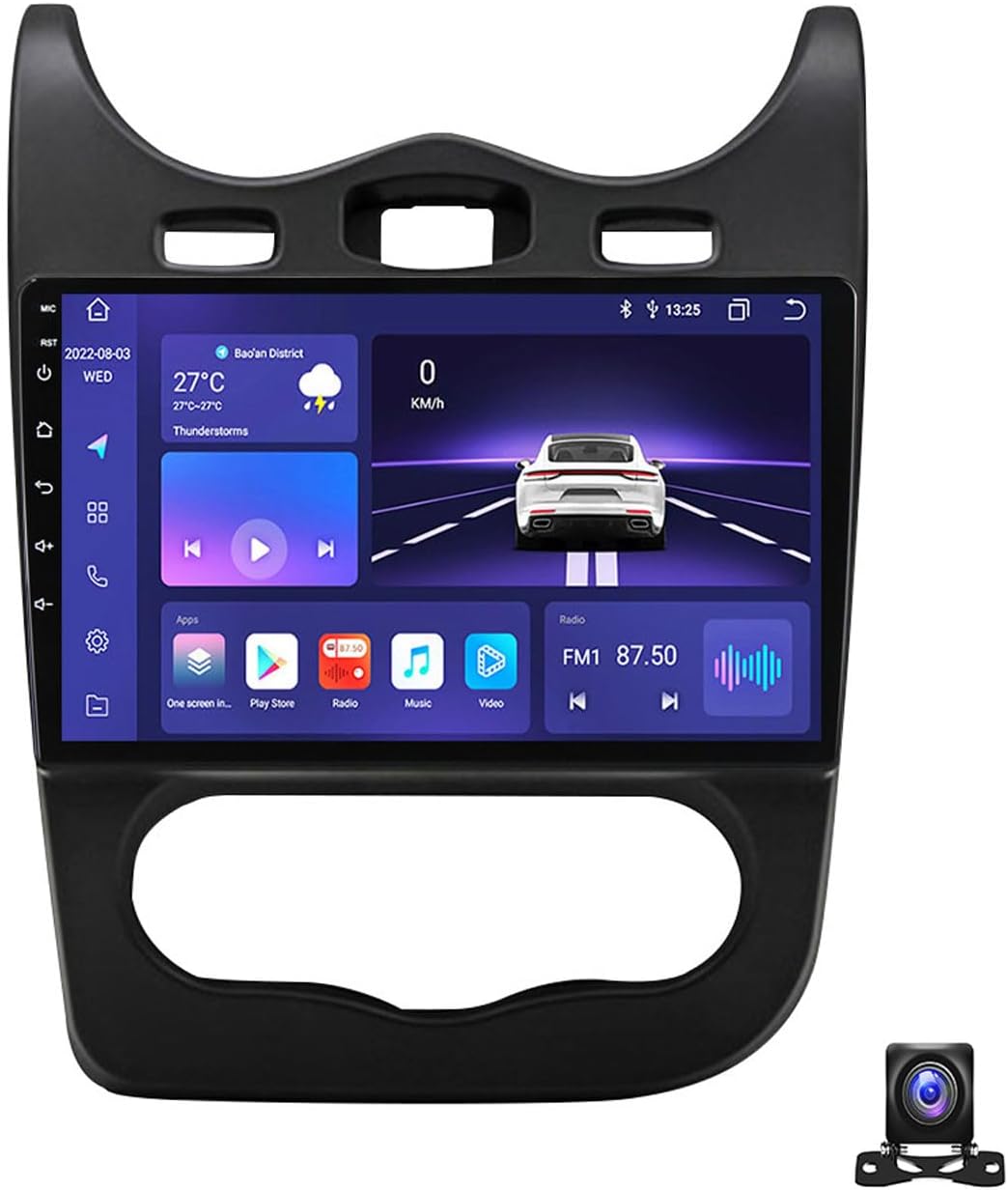 9 Inch Android 13 Car Radio Compatible with Renault Sandero 2013~2014 Bluetooth Car Stereo Compatible with Carplay Android Auto, Navigation, Steering Wheel Controls, Backup Camera,M800S 8G+256G