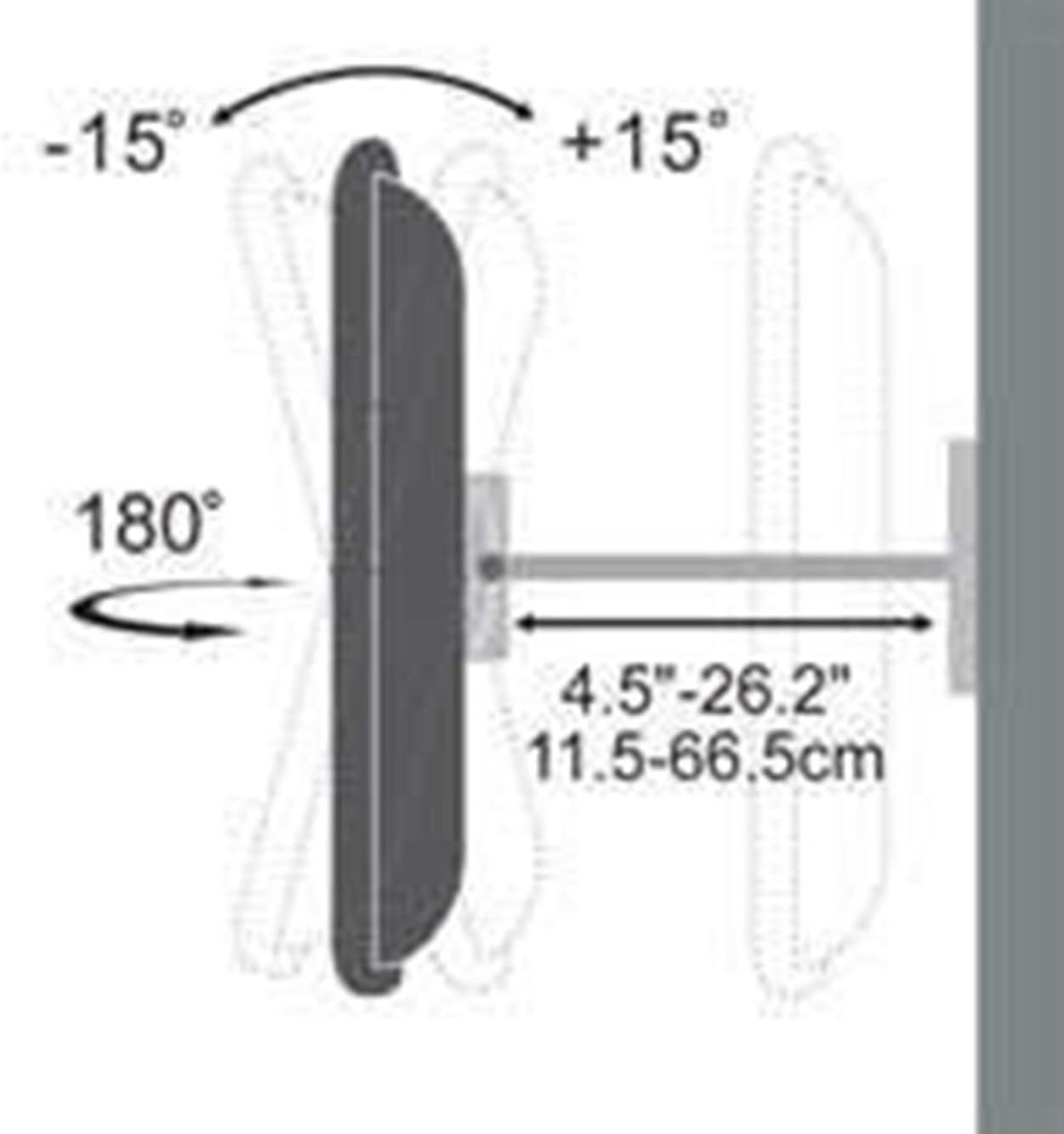 2xhome – New TV Wall Mount Bracket (Single Arm) & One (1) Single Shelf Package – Secure Cantilever LED LCD Plasma Smart 3D WiFi Flat Panel Screen Monitor Monitor Display Large Displays