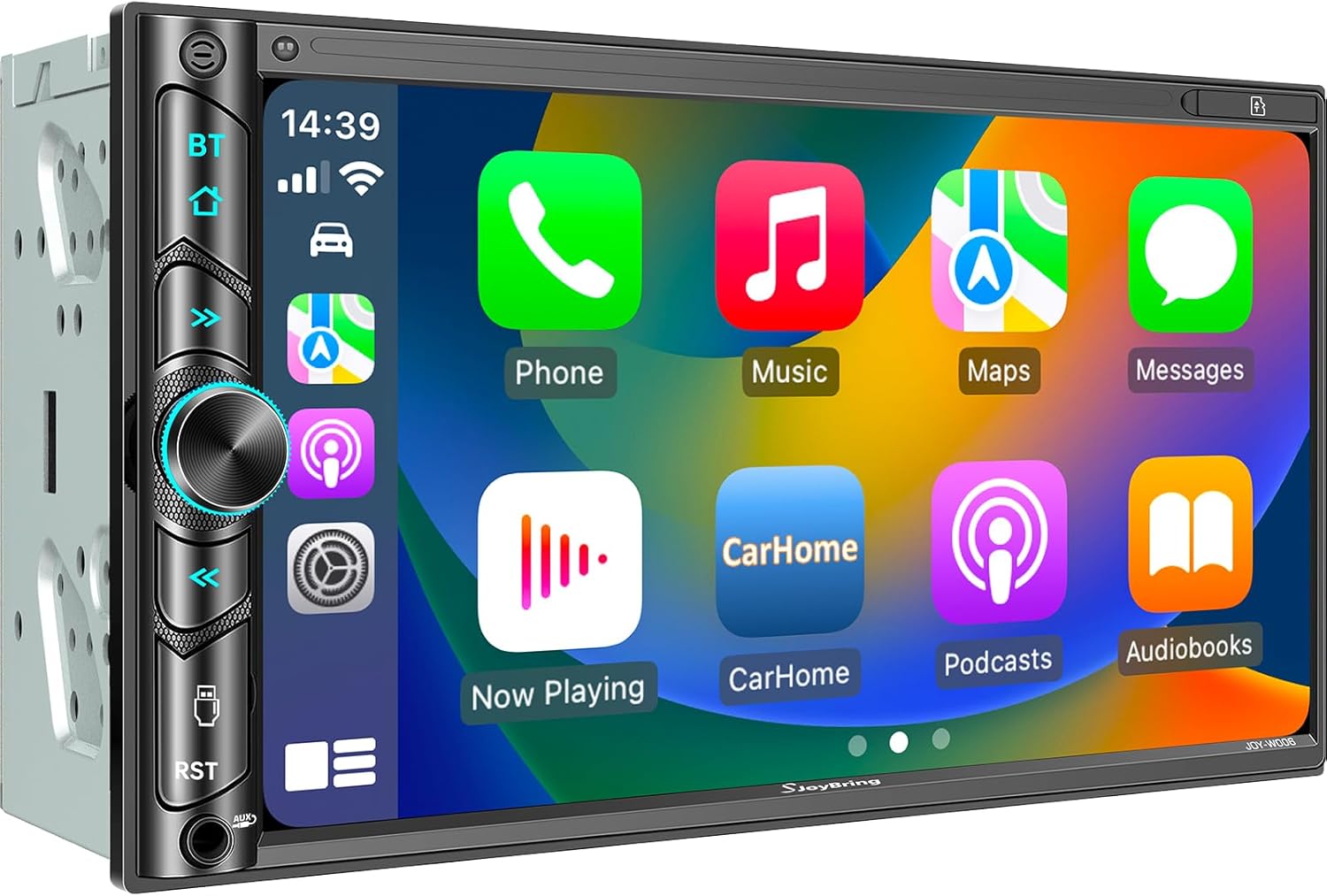 SJoyBring Double Din Car Stereo - Wireless Apple CarPlay & Android Auto, 240W 4.2CHN, 7