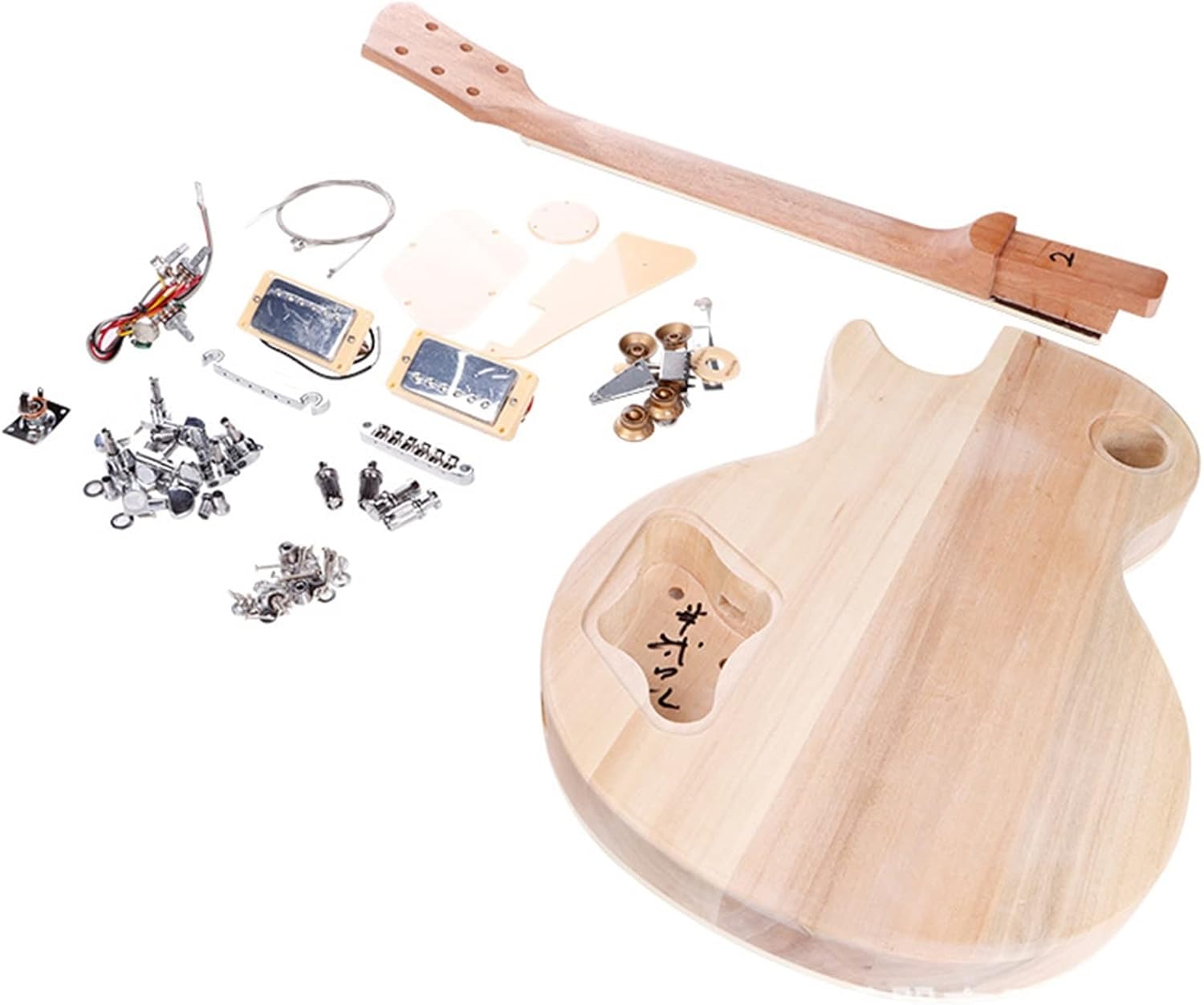DIY Electric Guitar Kit for LP Electric Guitar Set Neck Guitar Body Wood Billet DIY Semi-Finished Complete Accessories Set