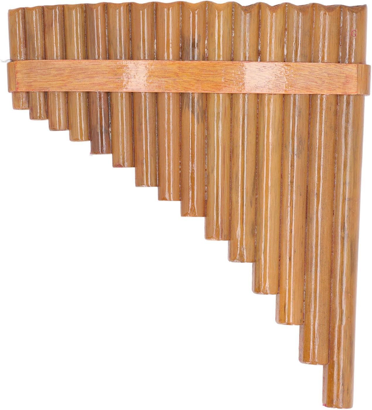 Professional Wooden Panpipe Pan Flute 15 Pipes G Key Woodwind Musical Instrument Pan Pipe Flute (Left Hand)