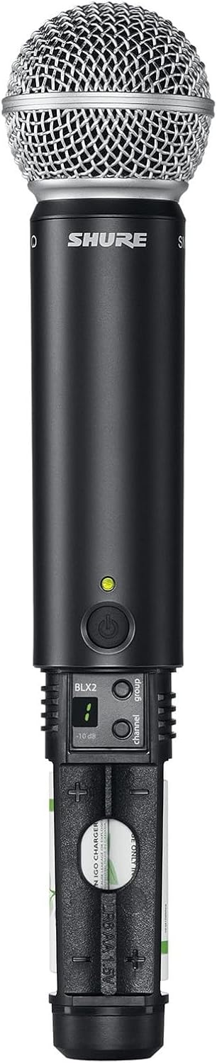 Shure BLX2/SM58 Handheld Transmitter with SM58 Vocal Mic Capsule - for use with BLX Wireless Microphone Systems, Receiver Sold Separately | H10 Band (BLX2/SM58=-H10)