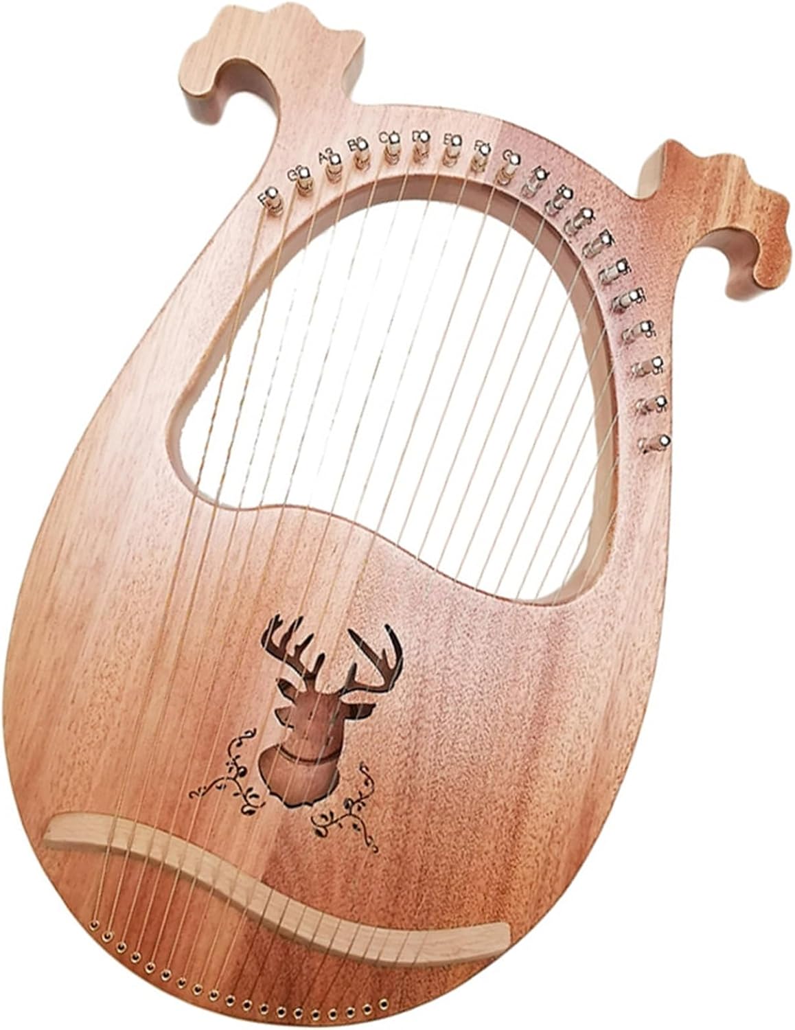 Lyre Harp Set 19-string Beginner Harp Easy To Learn Portable Small Musical Instrument Classic Wood Color With Pattern