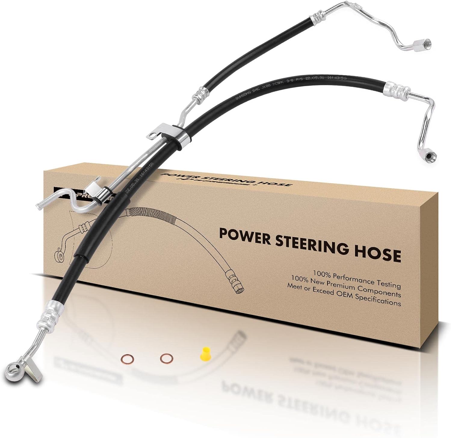 A-Premium Power Steering Pressure & Return Hose Line Assembly Compatible with Subaru Forester 2005-2008, Impreza 2005-2007, 2.5L, with Washer, Pump to Rack/Gear to Reservoir/Cooler