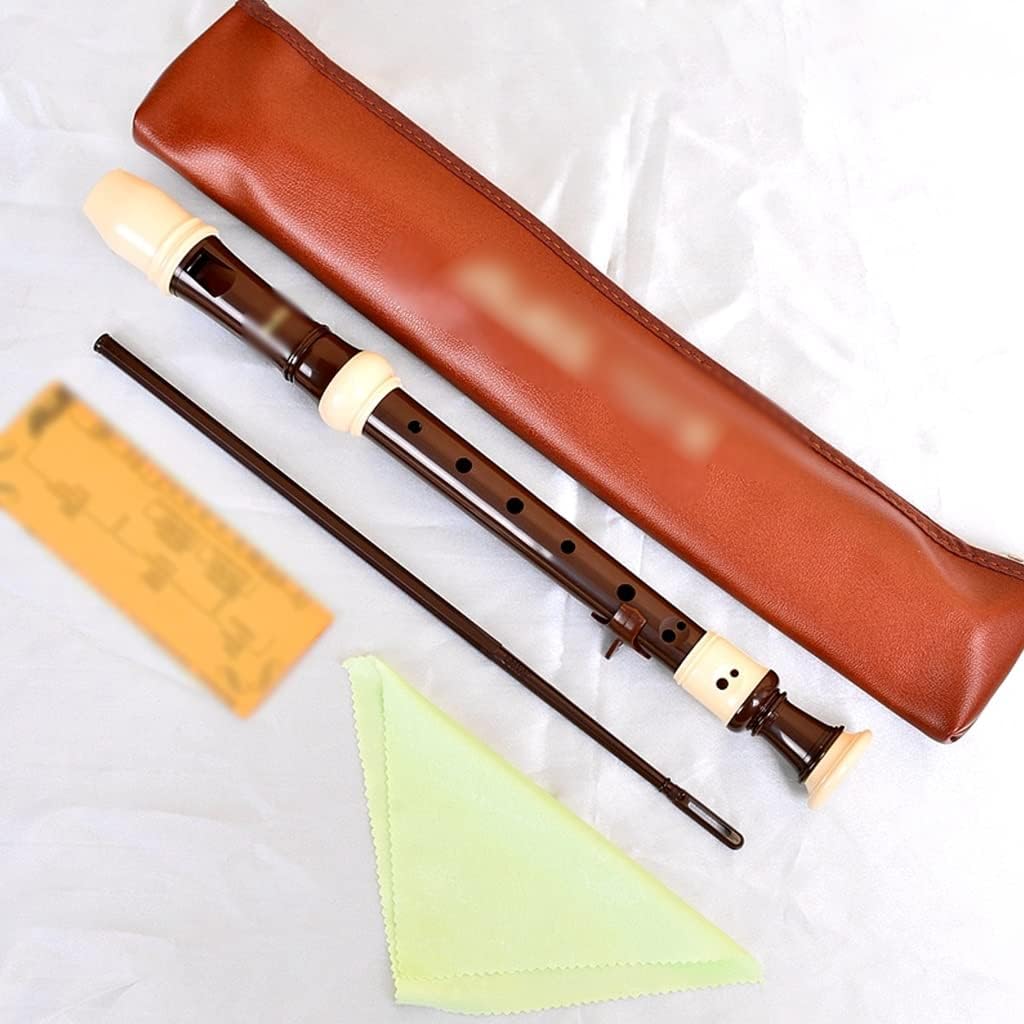 Recorders British Key C Soprano Recorder, Professional Performance Baroque Recorders, The Team Uses Flute Instrument, with Storage Bag + Cleaning Stick (Color : Brown, Size : Baroque)