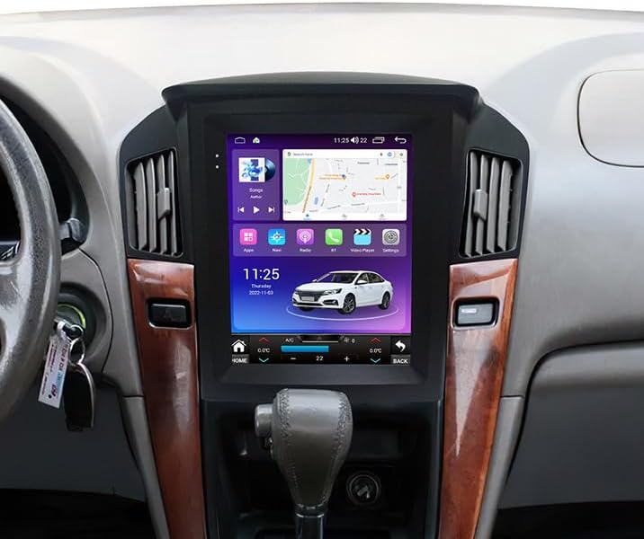 Fellostar Android 11 Car Stereo for Lexus RX RX300 RX330 RX350 RX400 RX450 1997-2003 Car Radio Apple Carplay Android Auto Bluetooth Player for Vertical Screen (2+32GB)