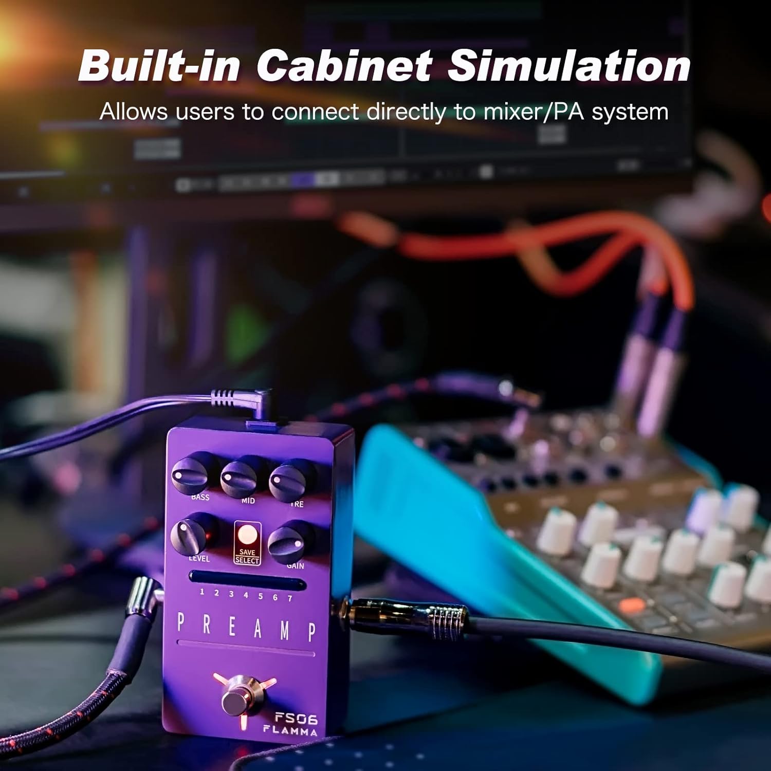 FLAMMA Preamp & Cabinet Sim Effects Pedal